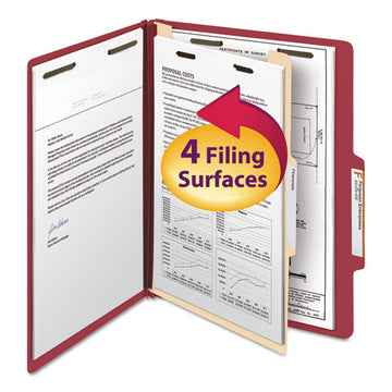 Smead® Colored Top Tab Classification Folders, 1 Divider, Letter Size, Red, 10-box freeshipping - TVN Wholesale